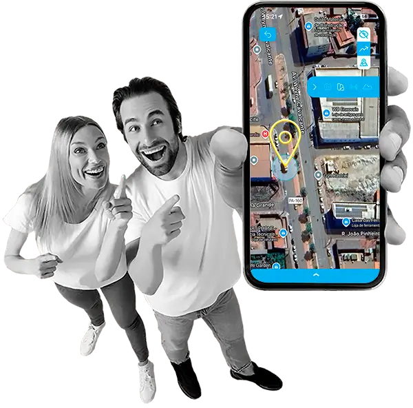 Celular com o Aplicativo Gyn Rastriei